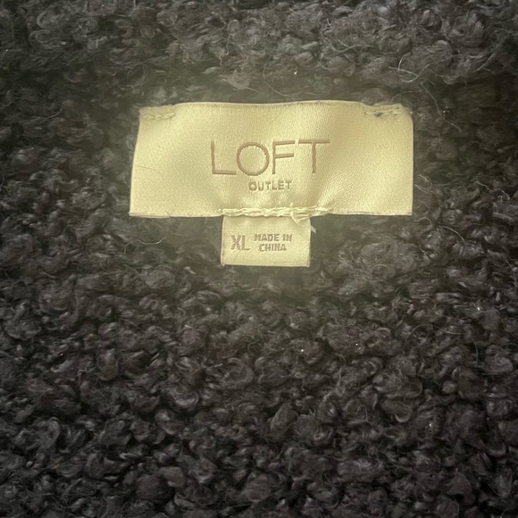 LOFT Womens XL Long Black Sleeveless Front Pockets Cardigan Sweater - Picture 5 of 6